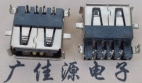 USB沉板前貼片后魚叉|帶4個(gè)信號(hào)直插件|下沉4.9反向膠心DIP