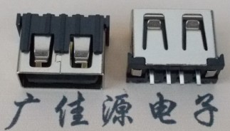 直銷usb立式10.0mm插座,耐高溫黑膠芯平口母座