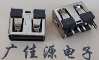 usb2.0短體直插魚叉板直邊,耐高溫黑膠芯usb連接器