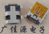 Mini USB母座10P|飛利浦SMT全貼片肆腳魚(yú)叉|B型定位柱1.0MM