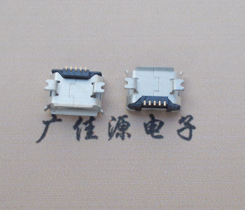 Micro USB接口墊高0.9MM|魚叉貼片針SMT鍍霧錫|帶卷邊B型口