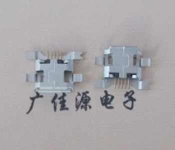 Micro USB插座|5P沉板0.7有卷邊|針加長貼片鍍鎳/霧錫|四烏龜腳