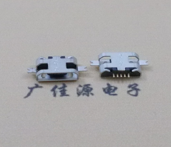 供應(yīng)邁克Micro USB母座沉板,兩腳下沉1.0魚叉貼板霧錫