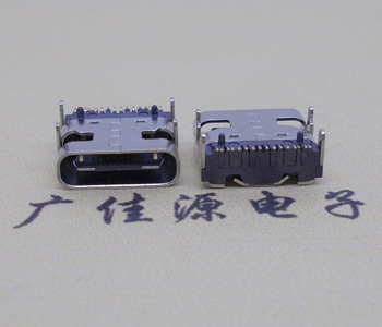 USB 3.1 單排16P貼板帶柱,Type-C母座四腳插板價格