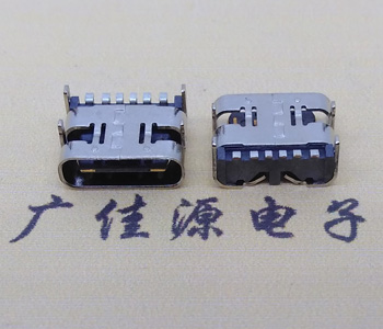 四腳插USB Type C母座,簡型板上單排6P端SMT