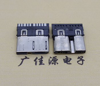 邁克USB公頭單排焊線10P,MICRO 3.0 B型插口