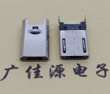 micro usb貼板公頭/插頭,殼四腳插板帶柱卡勾式
