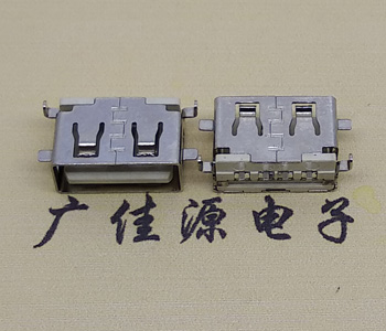 直銷USB超短體母座8.5MM,4P引腳下沉1.9MM貼片直邊