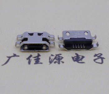 Micro USB B型口反向沉板1.2MM母座,四腳反插直邊