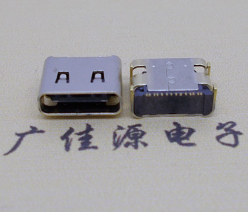 Type C板上14P母座連接器,USB Type C四腳插件/電源腳單排貼
