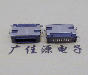 蘋果前插后貼沉板母座,全塑模頂usb連接器 蘋果前插后貼沉板母座,全塑模頂usb連接器