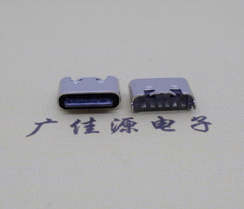 短體5.0mm立插板type c6p母座連接器接口 短體5.0mm立插板type c6p母座連接器接口