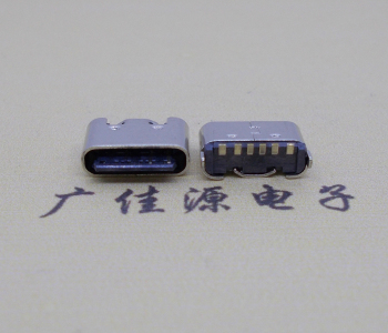 短體5.0mm立貼片type c6p接口母座/簡易充電連接器 短體5.0mm立貼片type c6p接口母座/簡易充電連接器