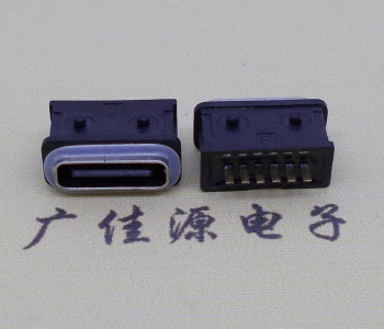 直插立式防水usb type c6p接頭母座連接器