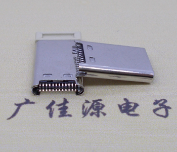 供應usb 3.1 type c公頭無縫拉伸,夾板鍍亮鎳帶膠塞