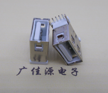 側(cè)插防塵usb母座L=13.8mm/外加銅殼全包/直腳直插usb反向連接器