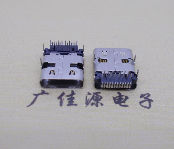 加長款usb 3.1 type c24p母座端子前插后貼,殼肆腳穿板焊接