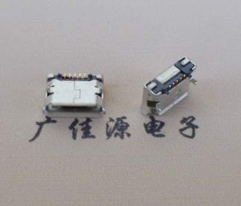 Micro USB卷口插板6.4mm有柱加焊盤霧錫