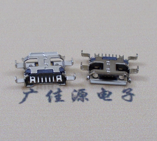 Micro USB沉板帶接地線孔卷邊鍍鎳