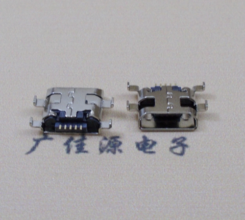 Micro USB接口四腳破板鍍鎳斜口