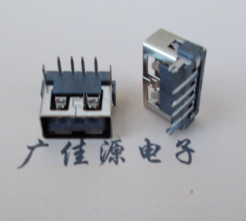 USB母座10.0MM后魚叉腳直邊