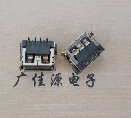 USB母座10.0MM前兩腳插板翻邊
