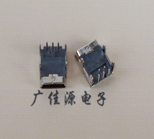 Mini USB四腳插板銅殼