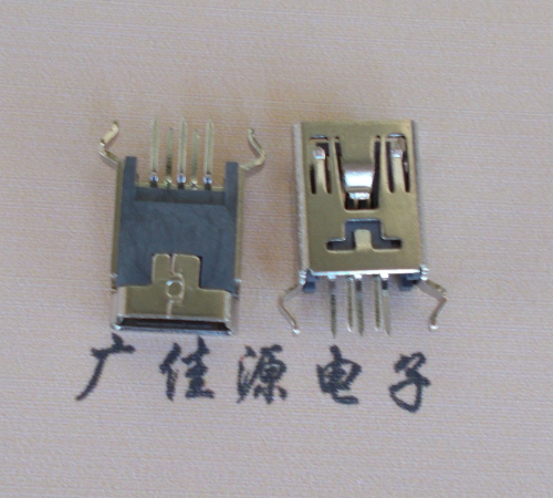 Mini USB接口直插彎腳