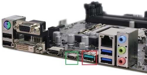 綠框是Type-C,紅框是USB 3.1