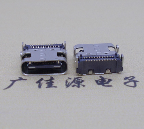 USB 3.1 TYPE C板上型母座,24P雙排貼帶柱
