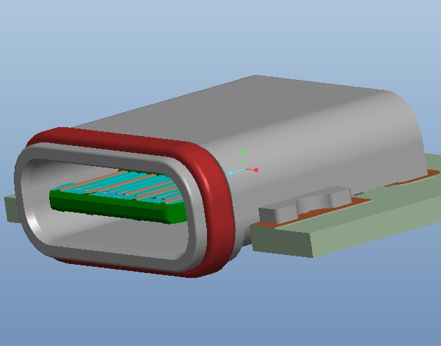 防水USB 3.1 TYPE-C24P-3D外形圖 防水USB 3.1 TYPE-C24P-3D外形圖